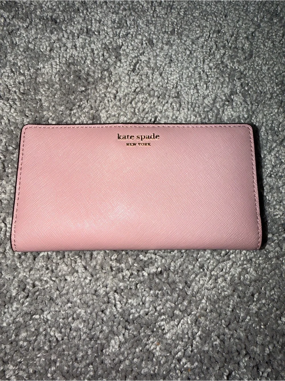 KATE SPADE Staci Large Slim Bifold Wallet Saffiano Leather - Dusty Peony